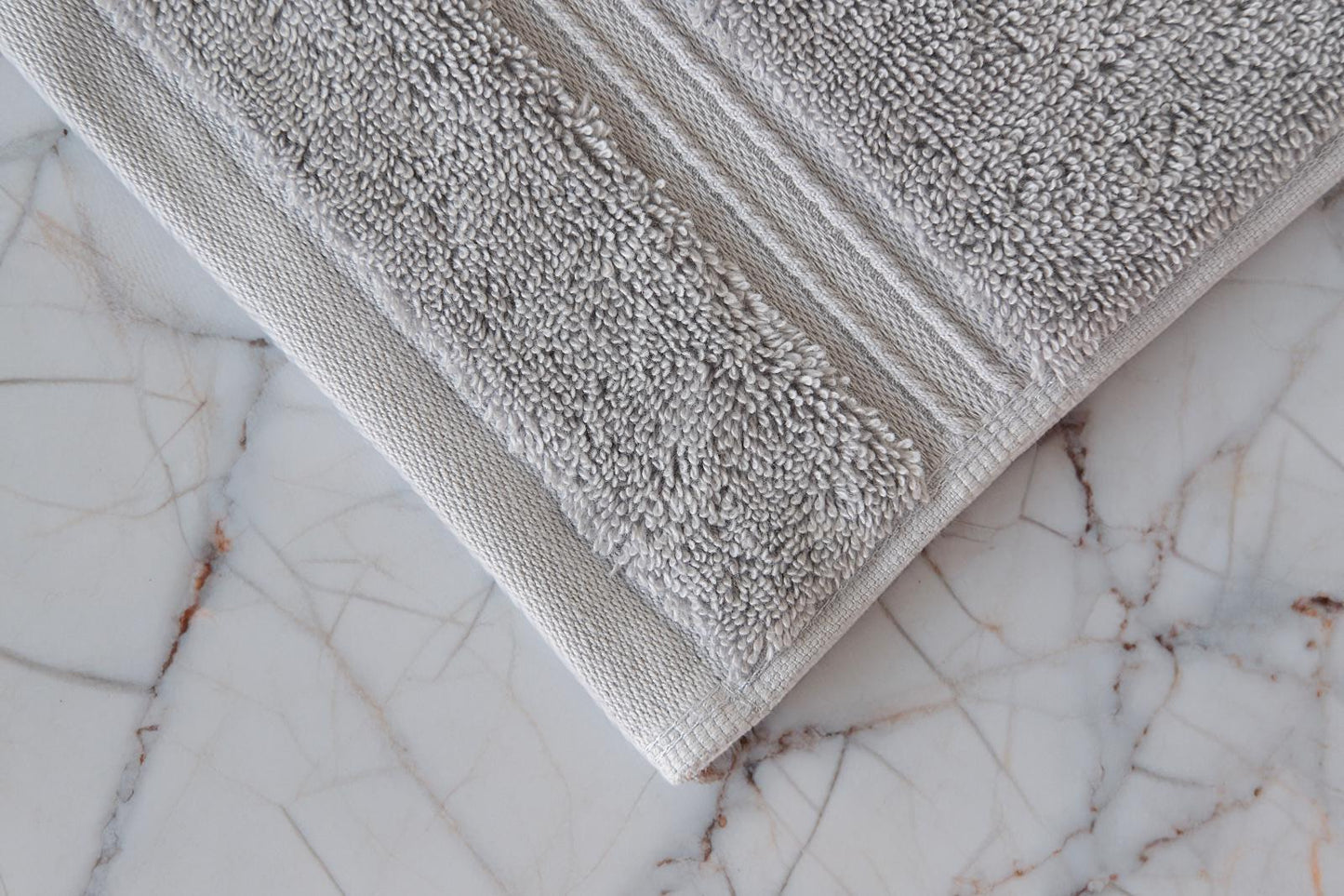 Milara Mila 6-Piece Luxury Towel Bundle – White & Silver Gray | Turkish Cotton