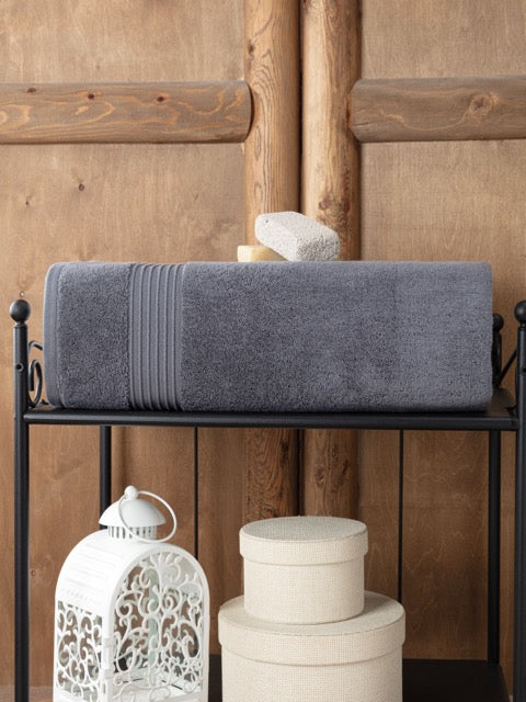Eve - Oversized Cotton Bath Sheet, 1-piece, Turkish Combed Cotton (35" × 70", Anthracite (Dark Gray))