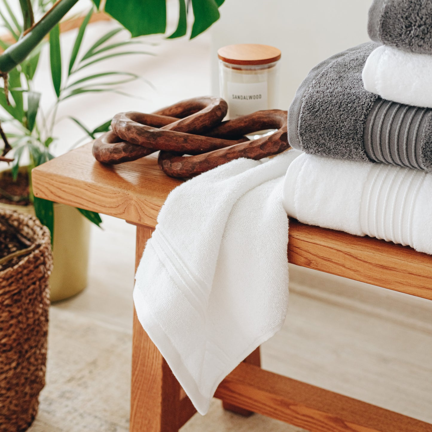 Milara Mila 6-Piece Luxury Towel Bundle – White & Anthracite | Turkish Cotton