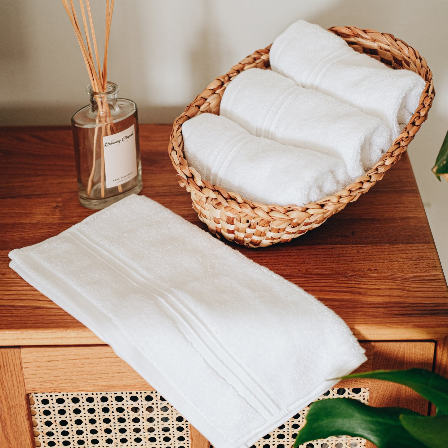 Nina - 4-Piece Washcloth Set, 100% Turkish Combed Cotton, 13 x 13, With Hanging Loops