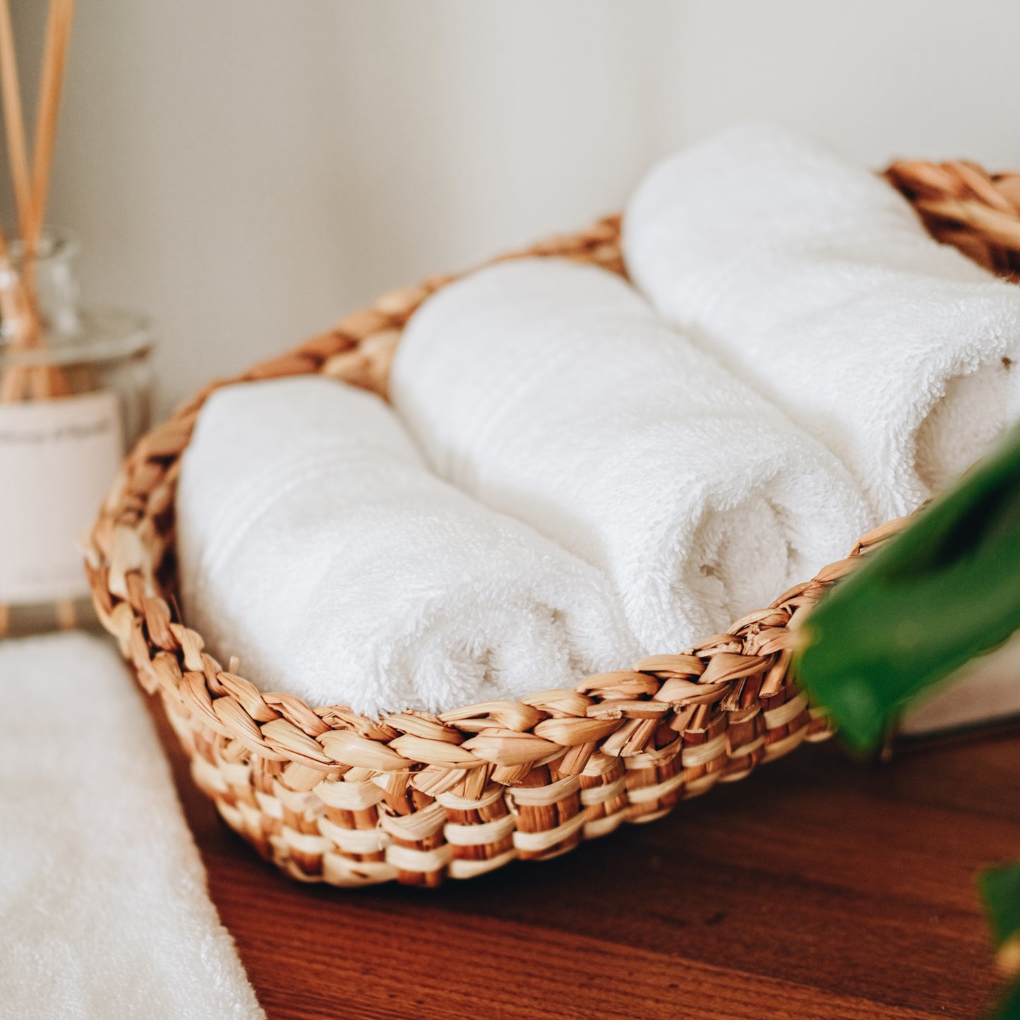 Nina - 4-Piece Washcloth Set, 100% Turkish Combed Cotton, 13 x 13, With Hanging Loops