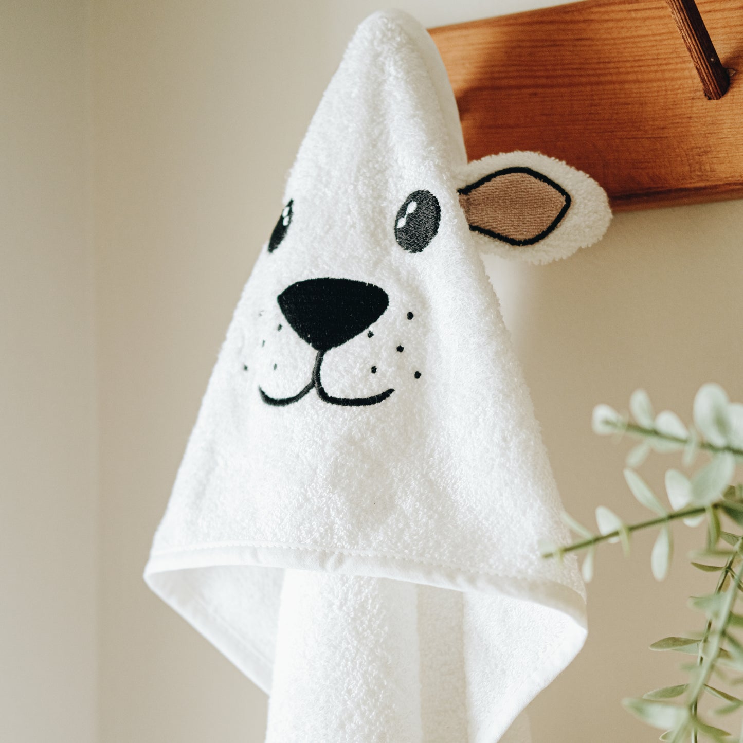 Milara Baby Hooded Towel – Ultra-Soft Bamboo + Cotton Blend (30x30 in, White)