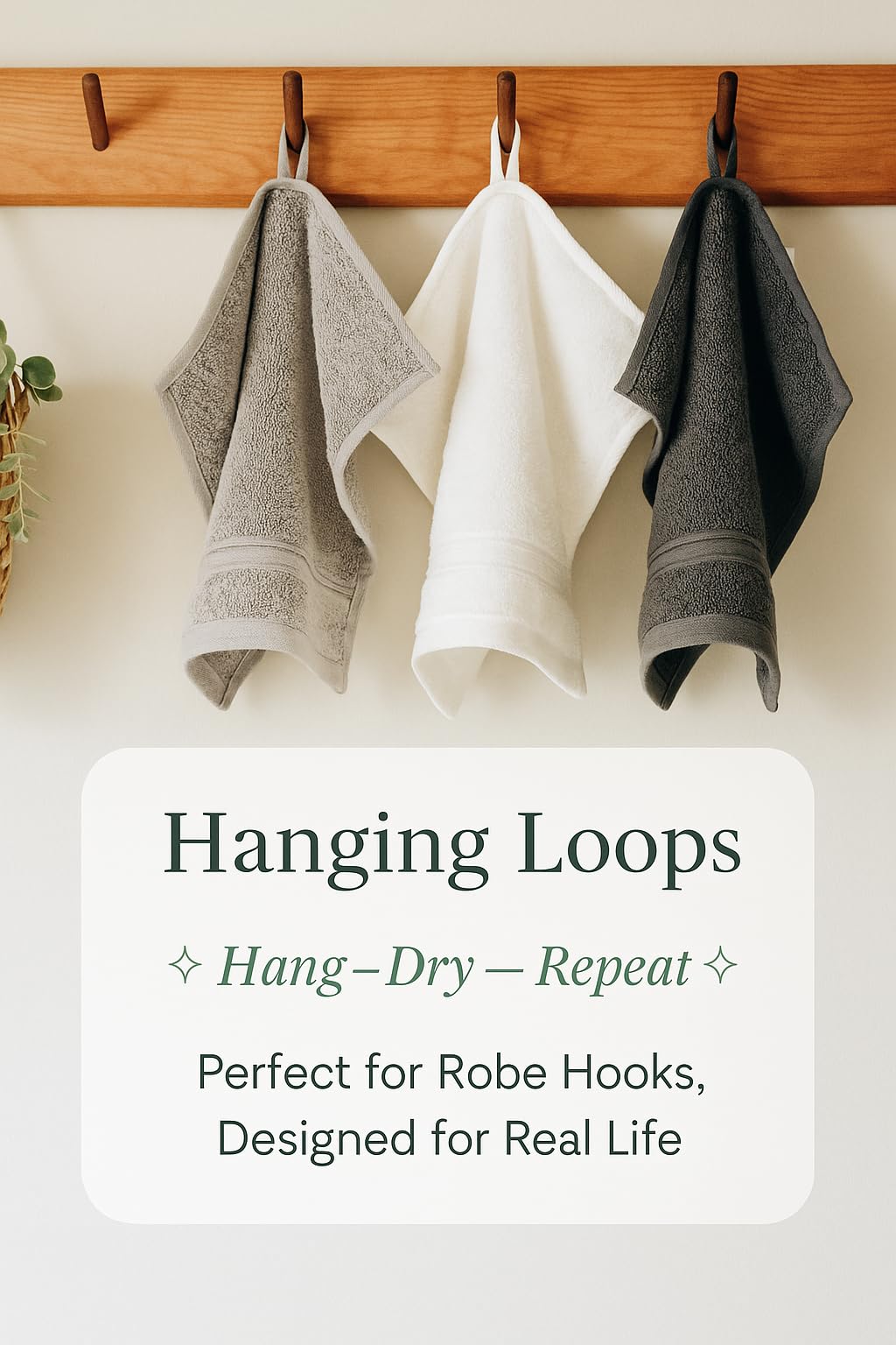 Milara Turkish Super-Plush Wash Cloths Set 4-Piece Silver Gray Bath Washcloths, (13 x 13 Inch)