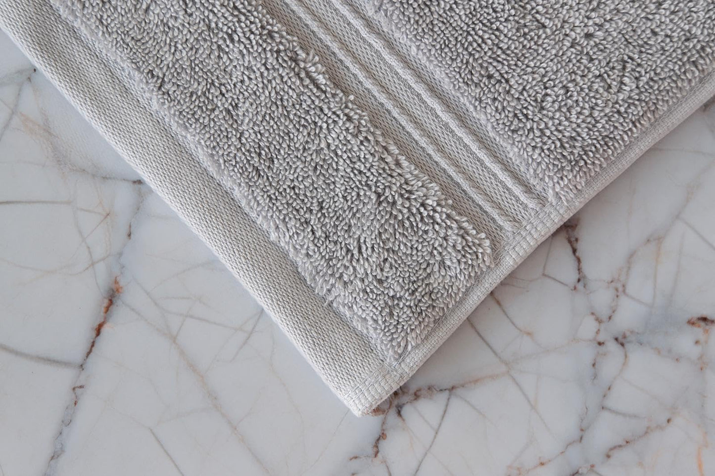 Milara Turkish Super-Plush Wash Cloths Set 4-Piece Silver Gray Bath Washcloths, (13 x 13 Inch)