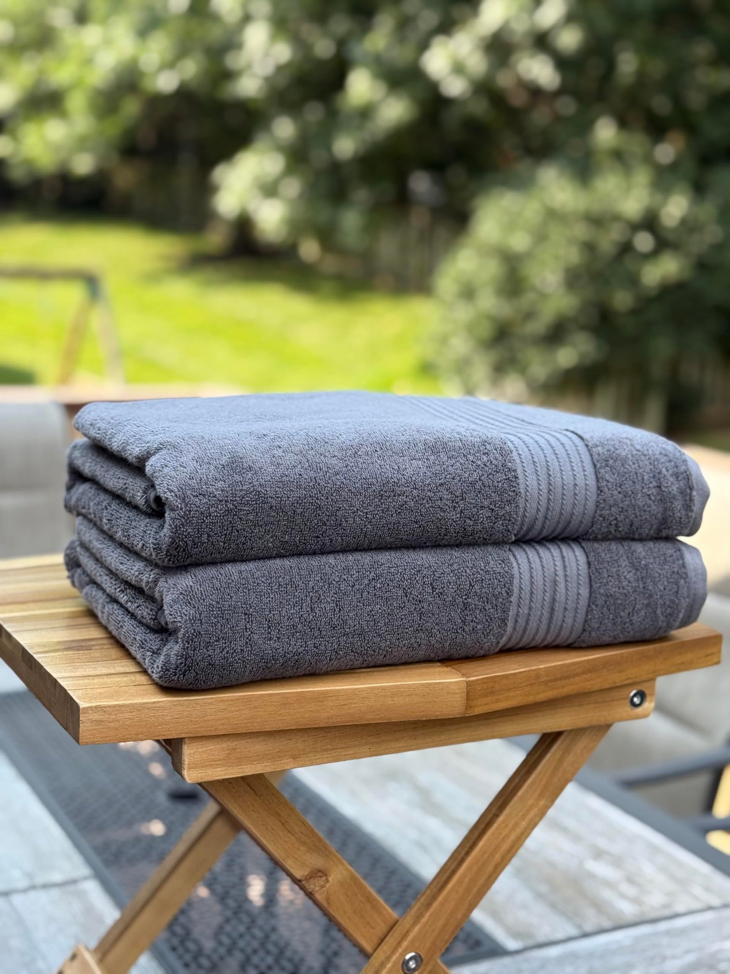 Milara Turkish Super-Plush Bath Towels Set 2-Piece, Anthracite (Dark Gray) Turkish Bath Towels, (27 x 54 Inches)