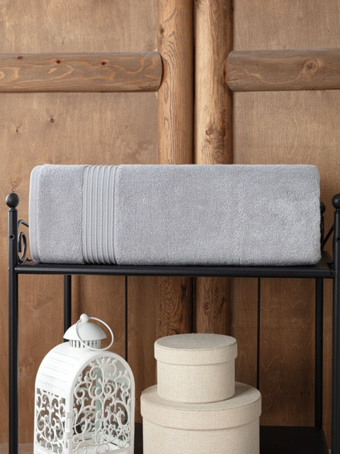 Eve - Oversized Cotton Bath Sheet, 1-piece, Turkish Combed Cotton (35" × 70", Silver Gray)