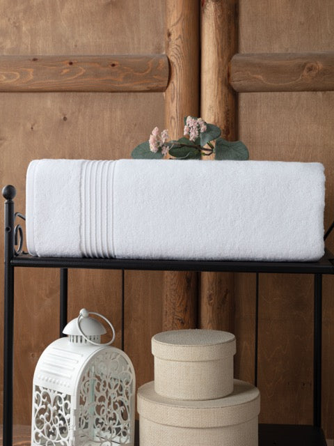 Eve - Oversized Cotton Bath Sheet, 1-piece, Turkish Combed Cotton (35" × 70", White)