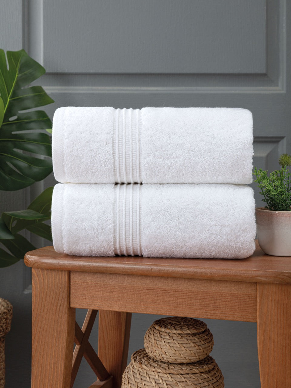 Super-Plush Turkish Cotton Hand Towels Set of 2