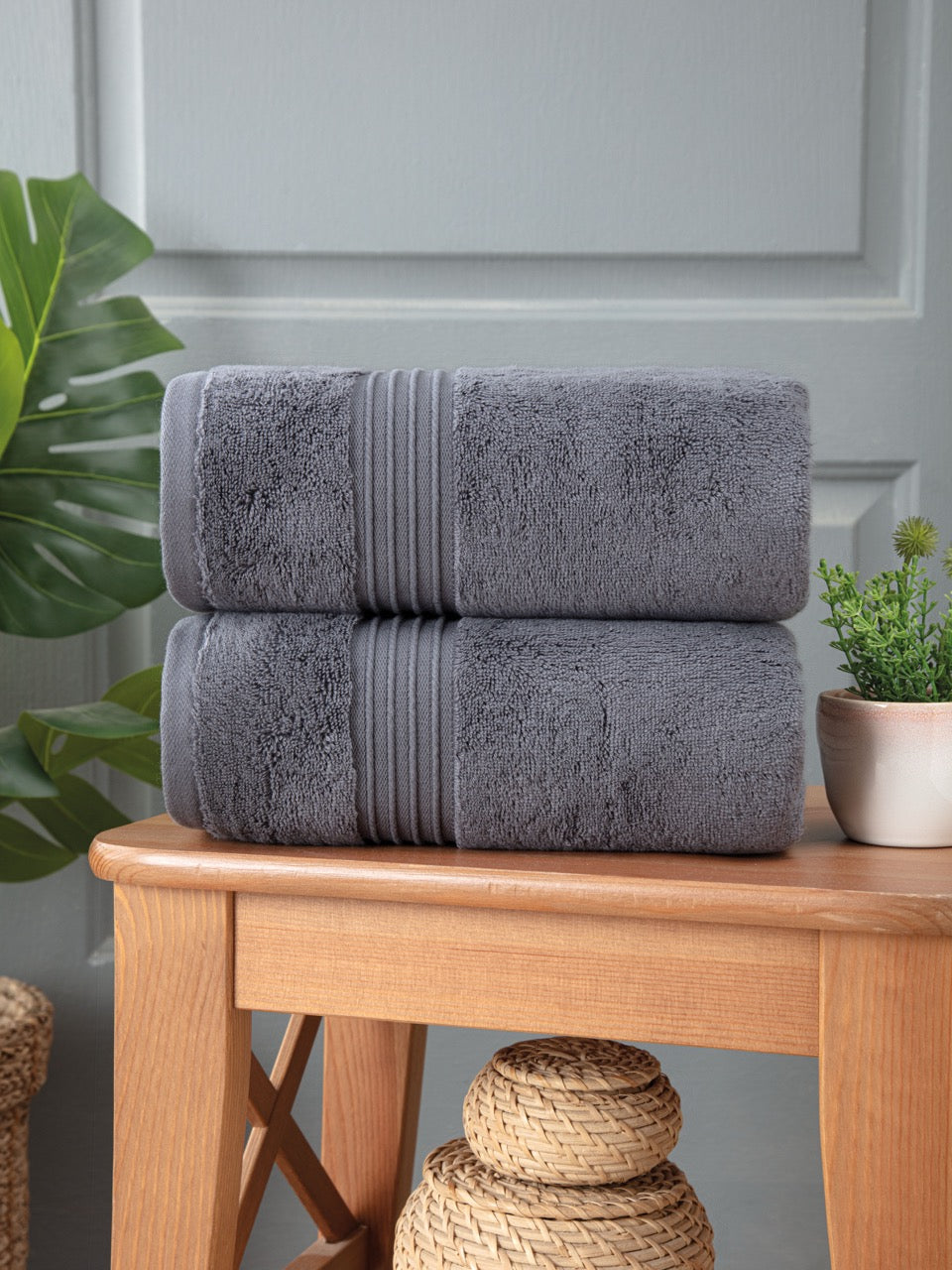 Super-Plush Turkish Cotton Hand Towels Set of 2