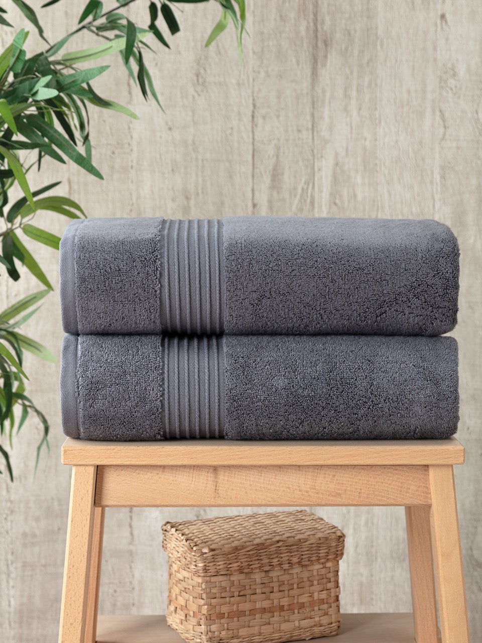 Super-Plush Turkish Cotton Bath Towels Set of 2