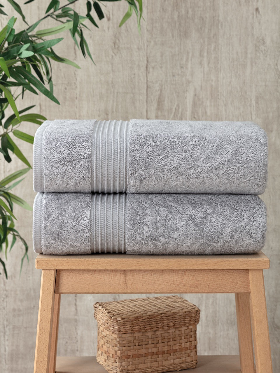 Super-Plush Turkish Cotton Bath Towels Set of 2