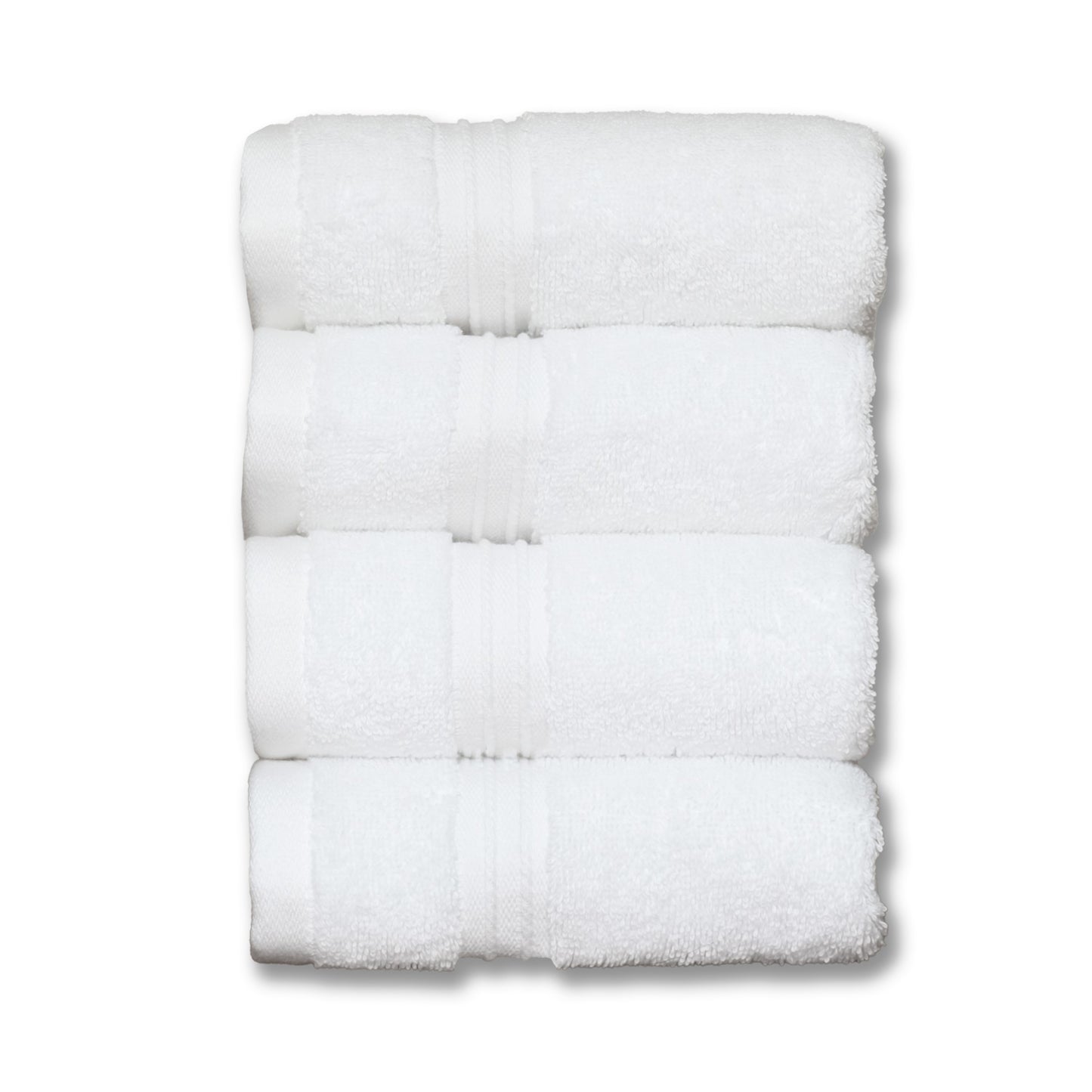 Nina - 4-Piece Washcloth Set, 100% Turkish Combed Cotton, 13 x 13, With Hanging Loops